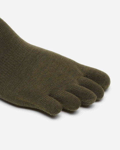 5Toe Socks Wool Blend Crew Military Green